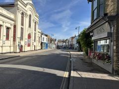 Walking down towards Whitstable Harbour to start the walk on day one